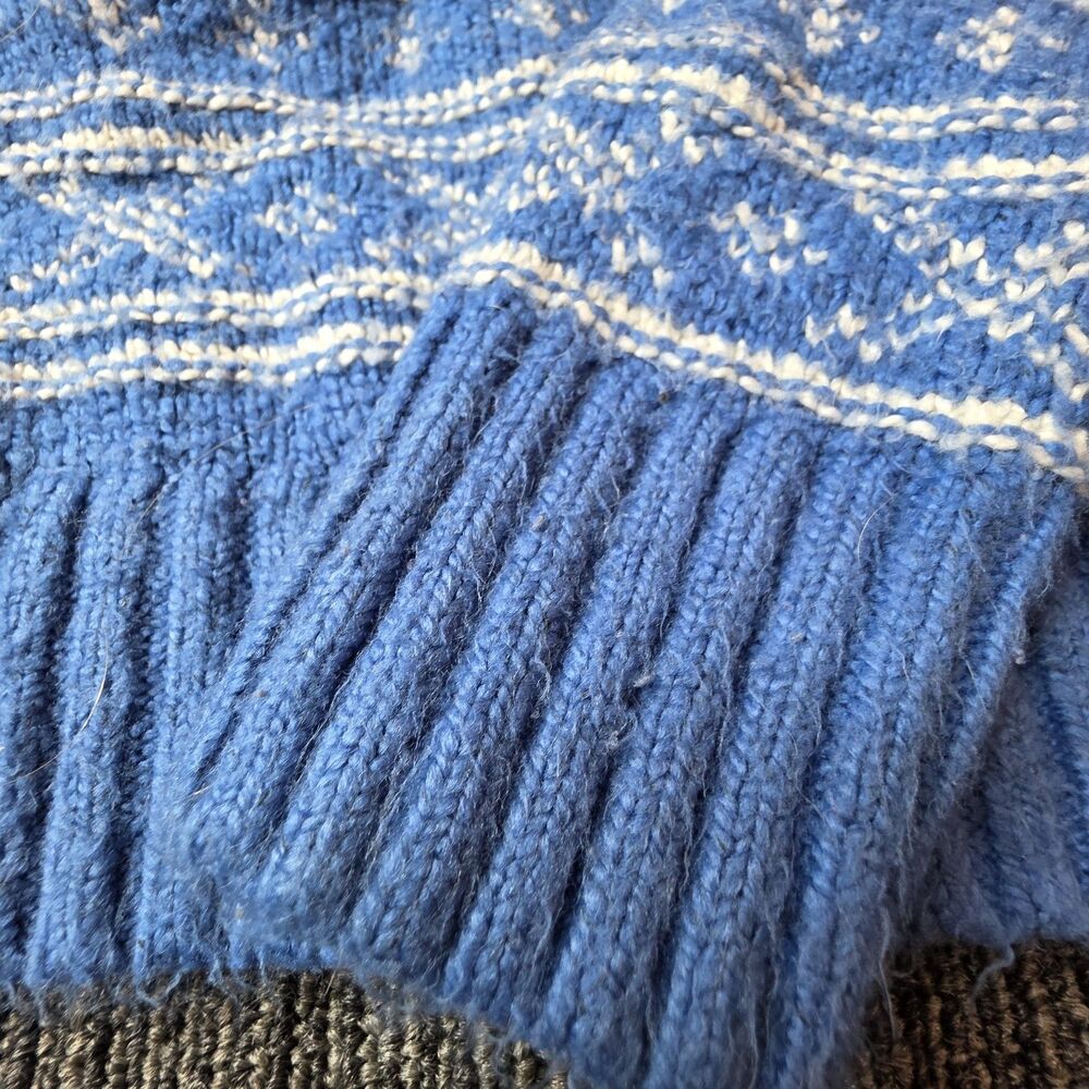 American Eagle Pullover Sweater Size Medium Blue Fair Isle Nordic Ski Winter - Picture 5 of 7
